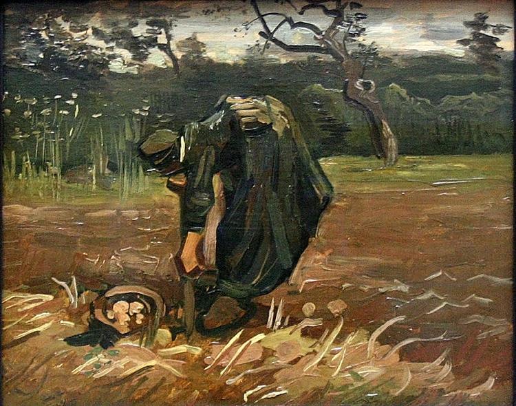 Vincent Van Gogh Peasant Woman Digging Up Potatoes Norge oil painting art